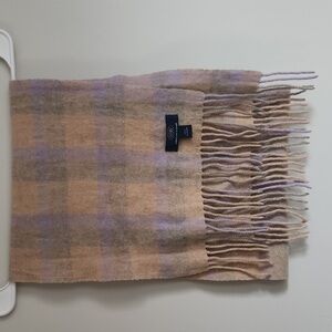 Gobi Purple & Tan Cashmere Fringe Scarf One Size